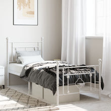 Bedframe Met Hoofd- En Voeteneinde Metaal 80 x 200 cm Wit met hoofdbord & voetbord
