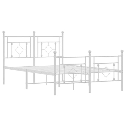 Bedframe Met Hoofd- En Voeteneinde Metaal 120 x 200 cm Wit met hoofdbord & voetbord