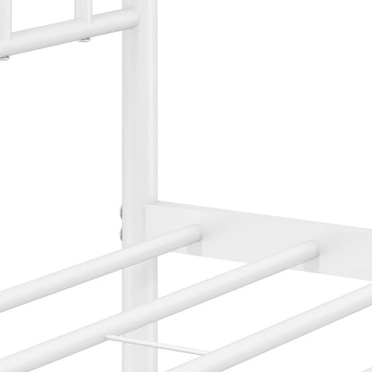 Bedframe Met Hoofd- En Voeteneinde Metaal 135 x 190 cm Wit met hoofdbord & voetbord
