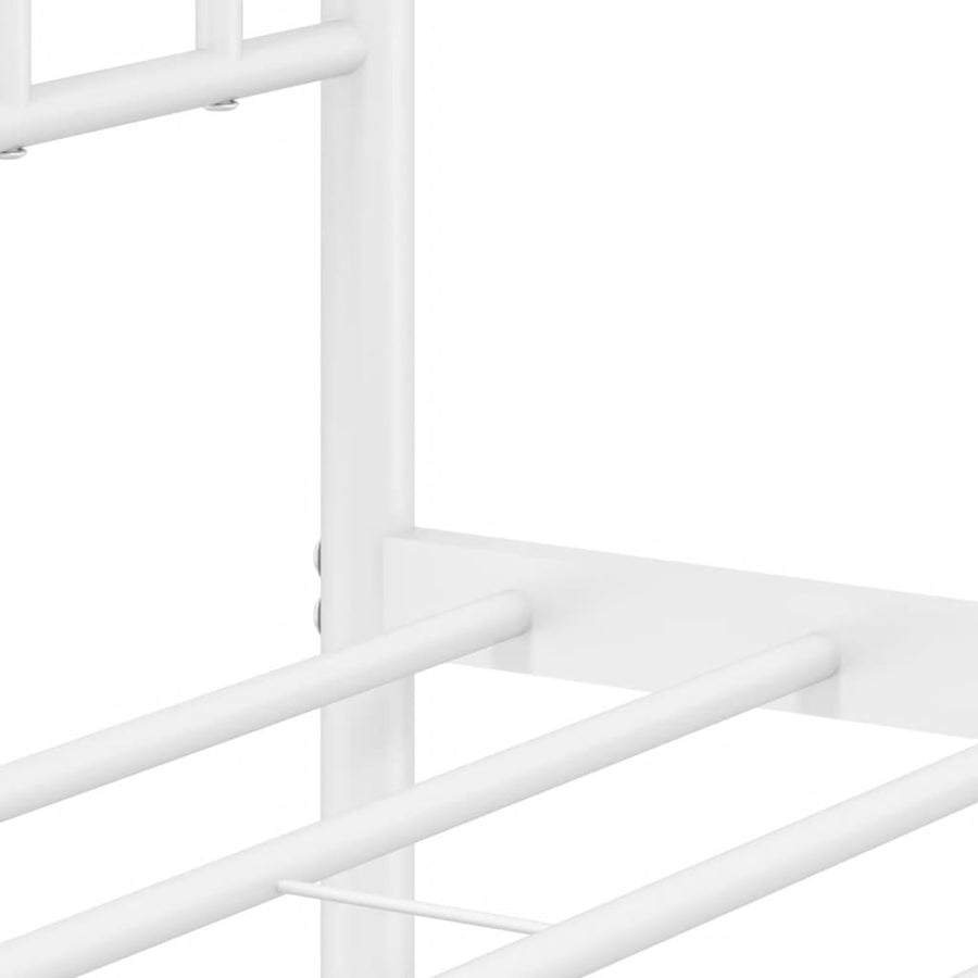 Bedframe Met Hoofd- En Voeteneinde Metaal 183 x 213 cm Wit met hoofdbord & voetbord