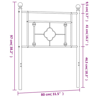 Hoofdbord Metaal 75 cm Wit