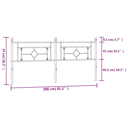 Hoofdbord Metaal 200 cm Wit