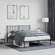 Bedframe metaal zwart 140x190 cm met hoofdbord