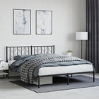 Bedframe Metaal 160 x 200 cm Zwart met hoofdbord