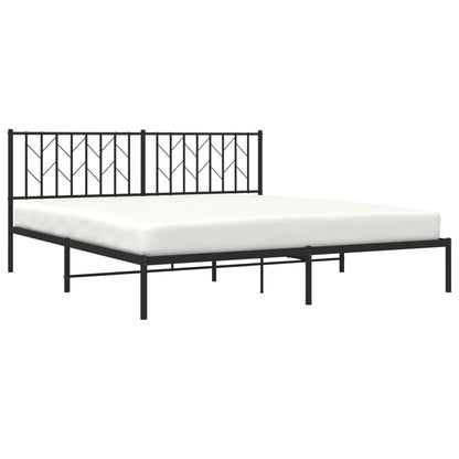 Bedframe Metaal 180 x 200 cm Zwart met hoofdbord