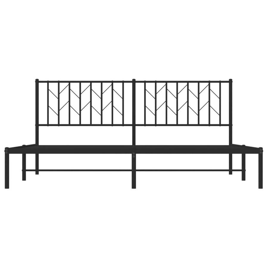 Bedframe Metaal 180 x 200 cm Zwart met hoofdbord