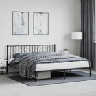 Bed frame with headboard metal black 180x200 cm
