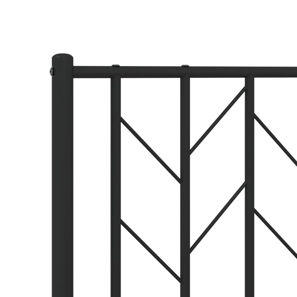 Bedframe Met Hoofd- En Voeteneinde Metaal 100 x 190 cm Zwart met hoofdbord & voetbord