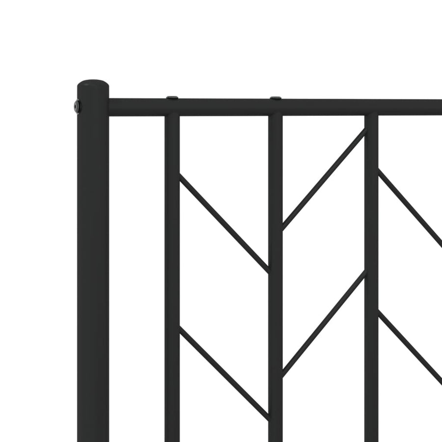 Bedframe Met Hoofd- En Voeteneinde Metaal 100 x 190 cm Zwart met hoofdbord & voetbord