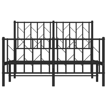Bedframe Met Hoofd- En Voeteneinde Metaal 120 x 200 cm Zwart met hoofdbord & voetbord