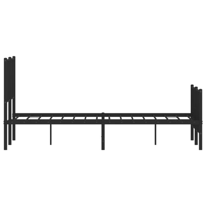 Bedframe Met Hoofd- En Voeteneinde Metaal 120 x 200 cm Zwart met hoofdbord & voetbord