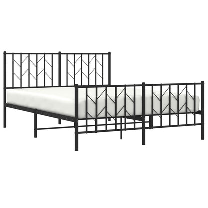Bedframe met hoofd- en voeteneinde metaal zwart 140x200 cm