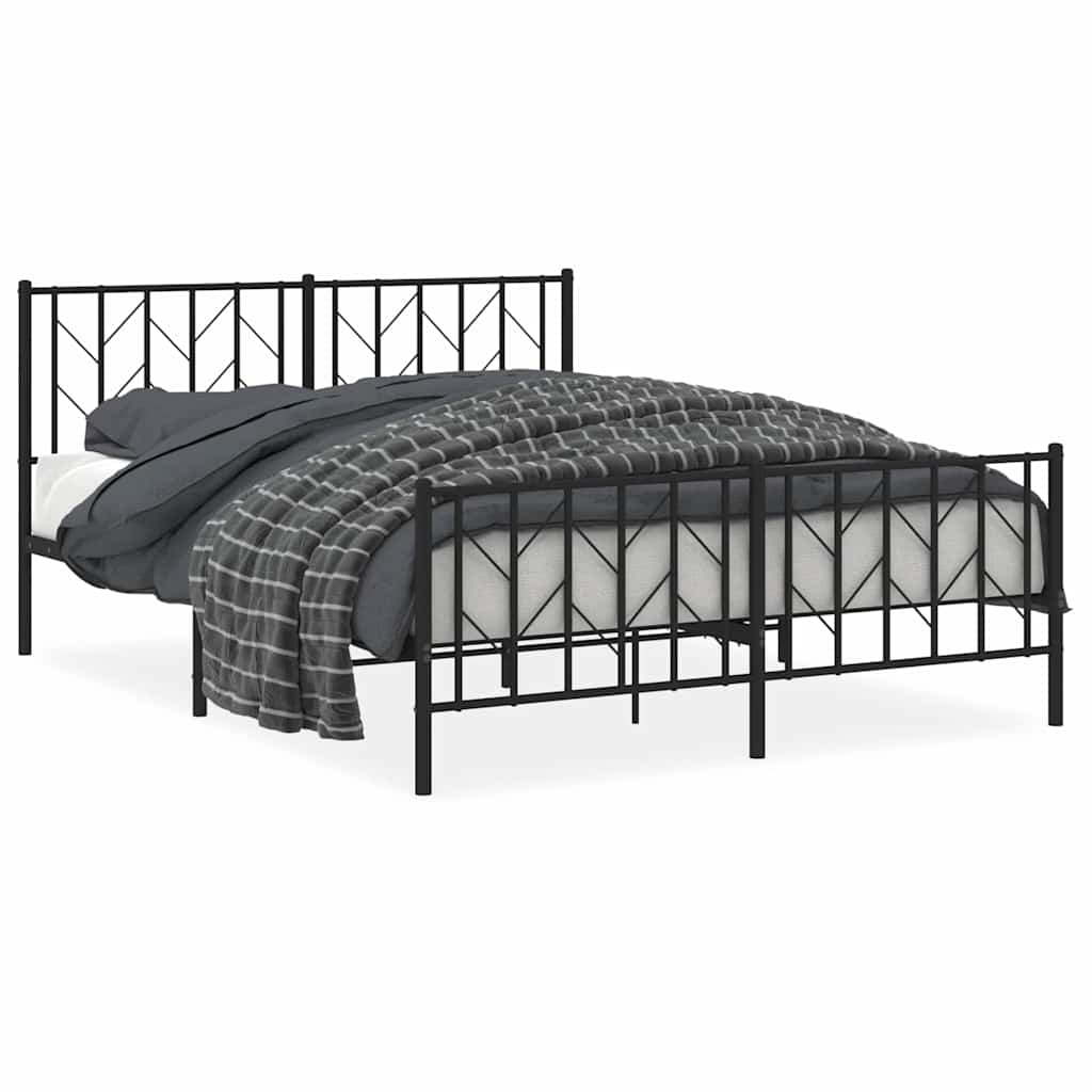 Bedframe Met Hoofd- En Voeteneinde Metaal 150 x 200 cm