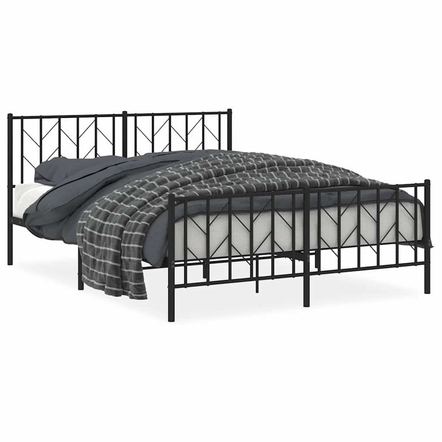 Bedframe Met Hoofd- En Voeteneinde Metaal 150 x 200 cm