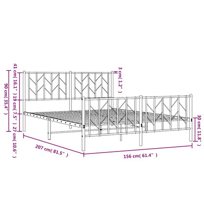 Bedframe Met Hoofd- En Voeteneinde Metaal 150 x 200 cm