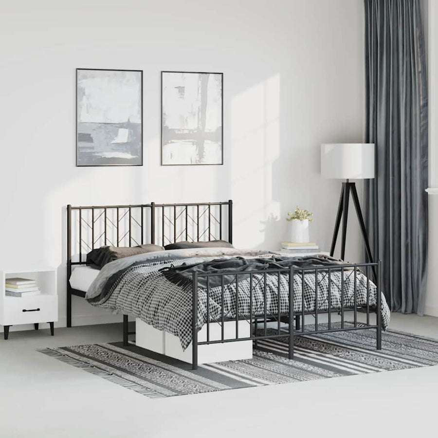 Bedframe Met Hoofd- En Voeteneinde Metaal 150 x 200 cm