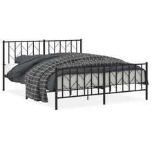 Bedframe Met Hoofd- En Voeteneinde Metaal 160 x 200 cm Zwart met hoofdbord & voetbord