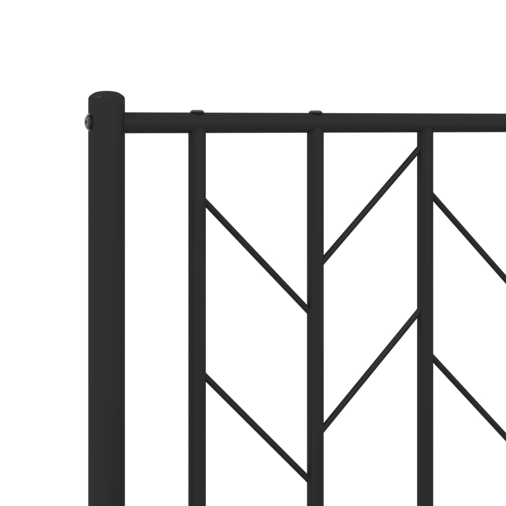 Bedframe Met Hoofd- En Voeteneinde Metaal 193 x 203 cm Zwart met hoofdbord & voetbord
