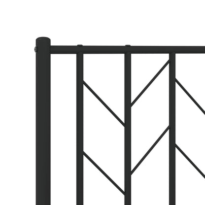 Bedframe Met Hoofd- En Voeteneinde Metaal 193 x 203 cm Zwart met hoofdbord & voetbord