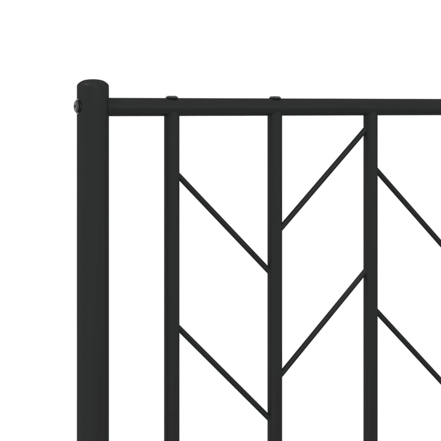Bedframe Met Hoofd- En Voeteneinde Metaal 193 x 203 cm Zwart met hoofdbord & voetbord