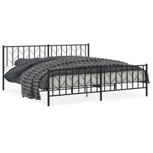 Bedframe Met Hoofd- En Voeteneinde Metaal 200 x 200 cm Zwart met hoofdbord & voetbord