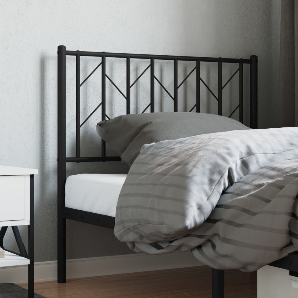 Hoofdbord Metaal 90 cm Zwart