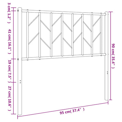 Hoofdbord Metaal 90 cm Zwart