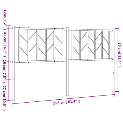 Hoofdbord Metaal 150 cm Zwart