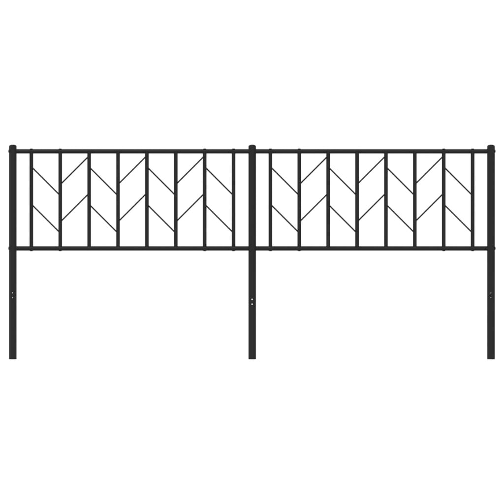 Hoofdbord Metaal 200 cm Zwart