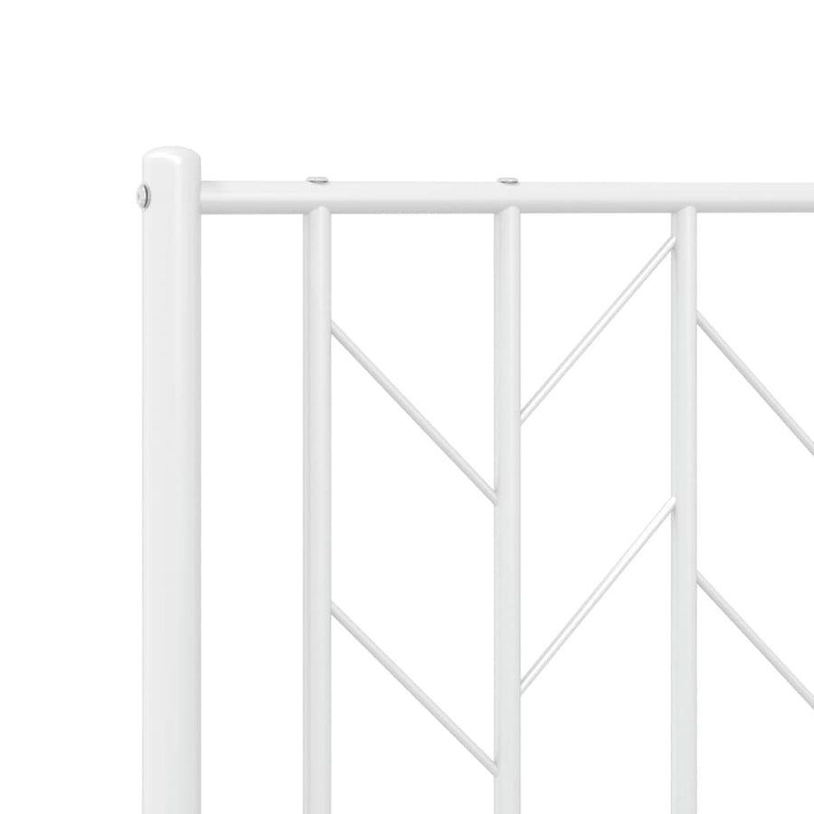 Bedframe Metaal 80 x 200 cm Wit met hoofdbord