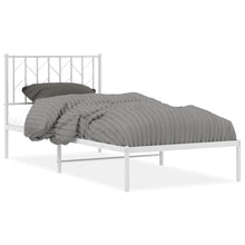 Bedframe Metaal 90 x 190 cm Wit met hoofdbord