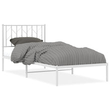 Bedframe Metaal 90 x 200 cm Wit met hoofdbord
