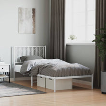Bedframe Metaal 90 x 200 cm Wit met hoofdbord