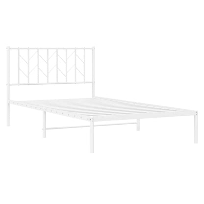 Bedframe Metaal 107 x 203 cm Wit met hoofdbord