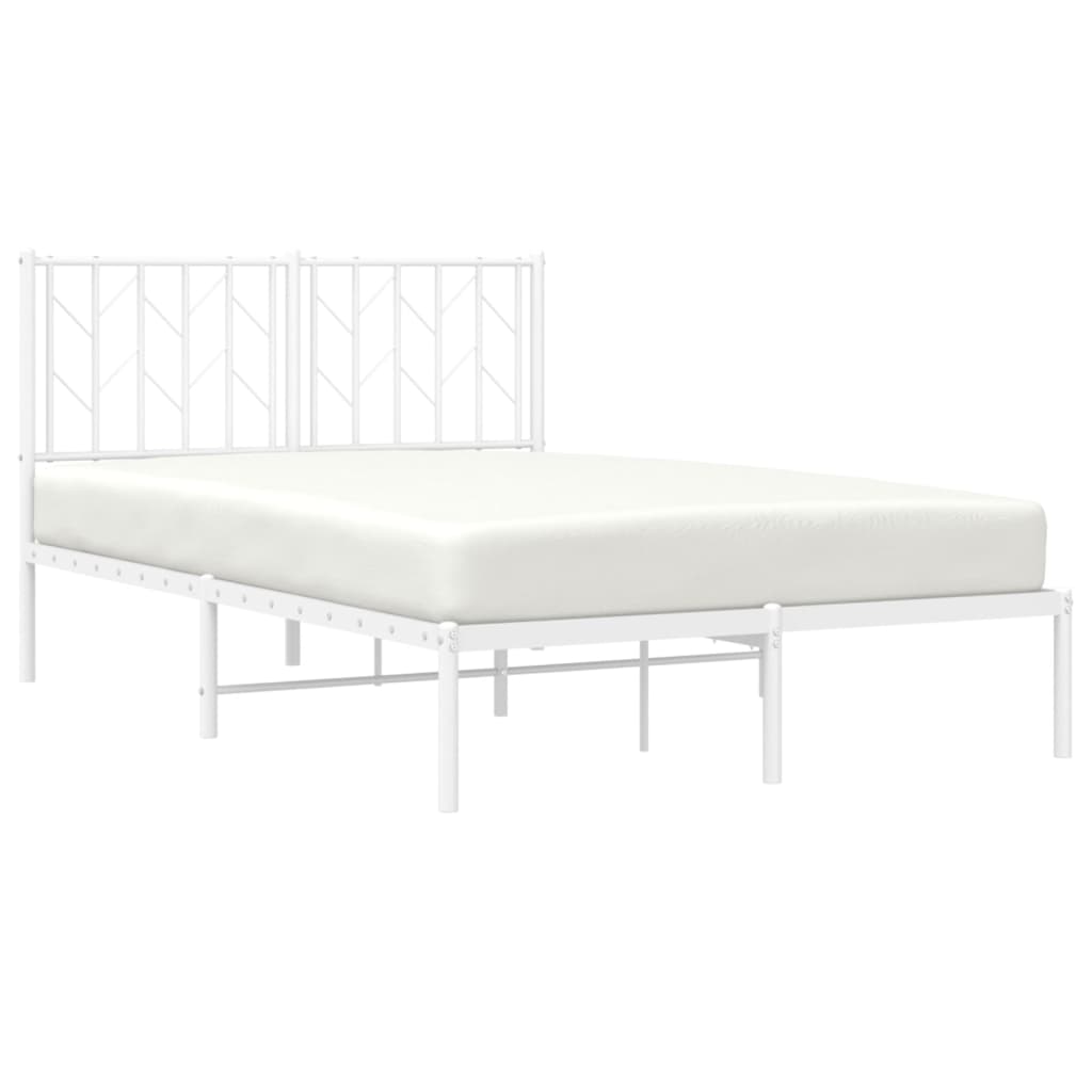 Bedframe Metaal 120 x 190 cm Wit met hoofdbord