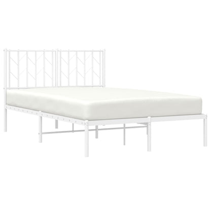 Bedframe Metaal 120 x 190 cm Wit met hoofdbord