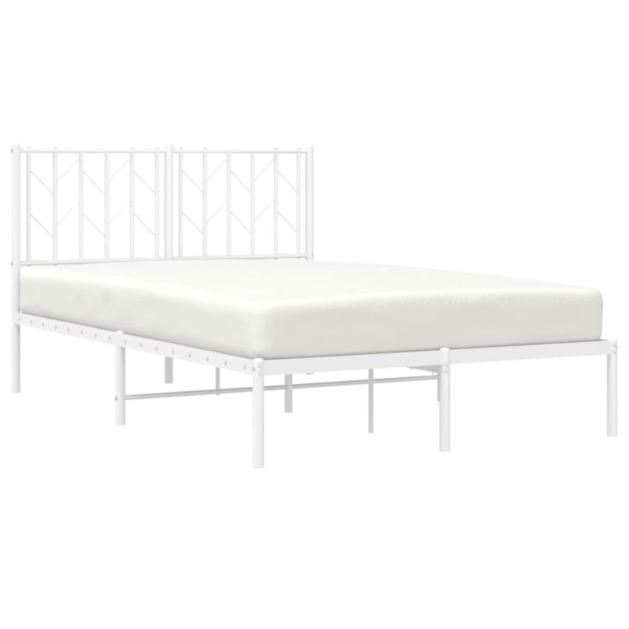Bedframe Metaal 120 x 190 cm Wit met hoofdbord
