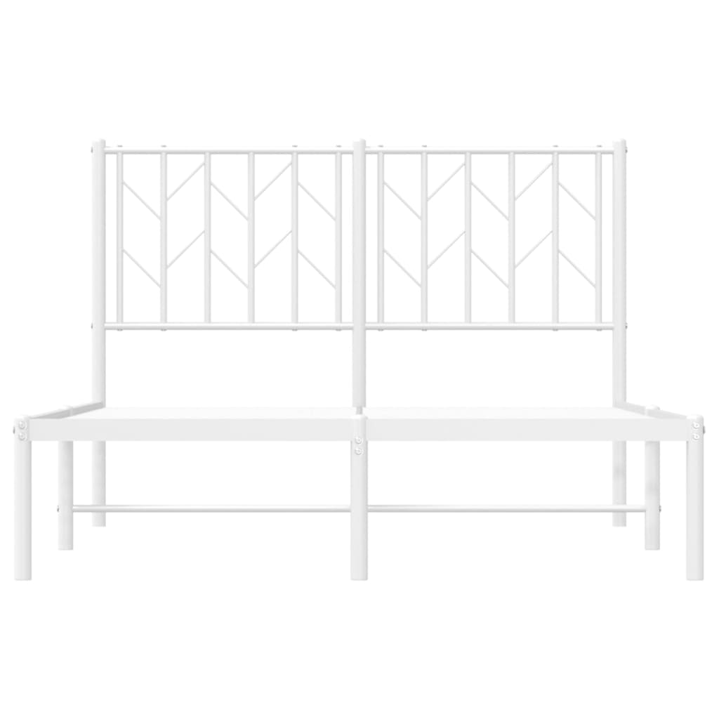 Bedframe Metaal 120 x 190 cm Wit met hoofdbord