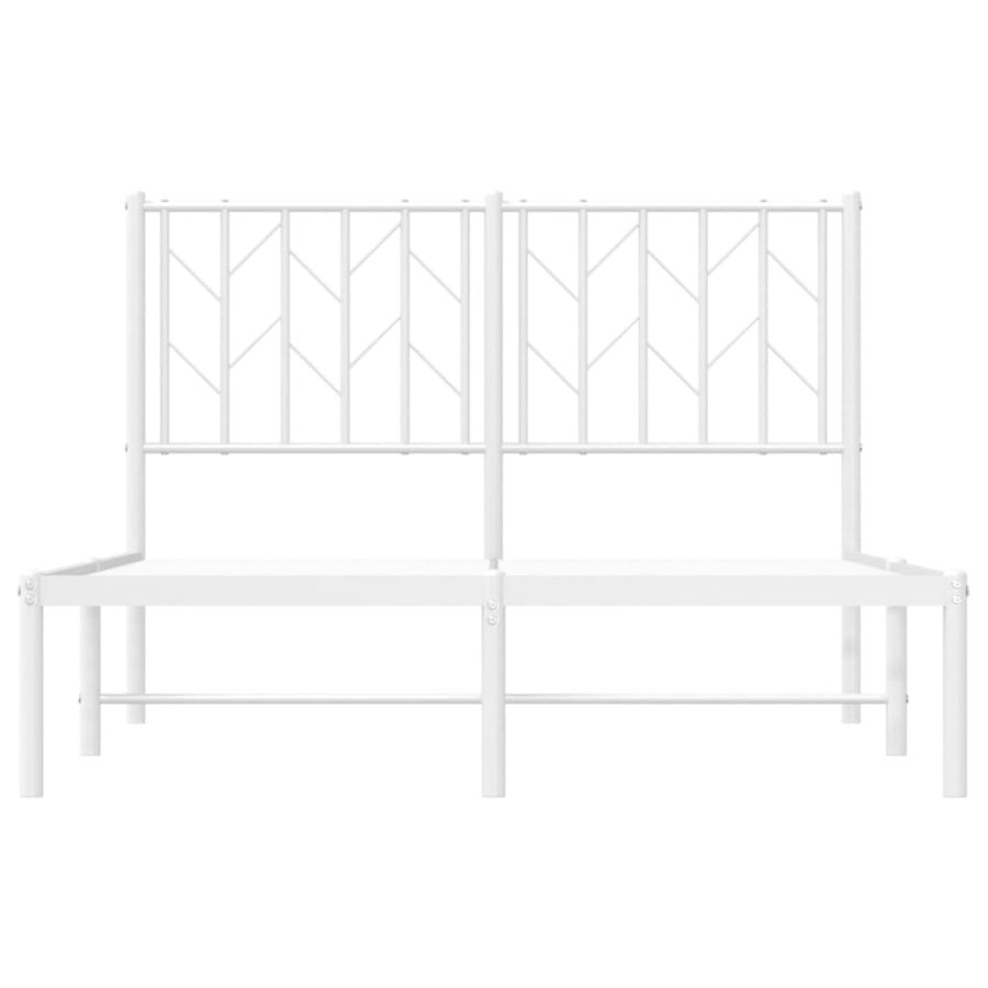 Bedframe Metaal 120 x 190 cm Wit met hoofdbord