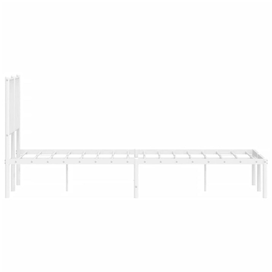 Bedframe Metaal 120 x 190 cm Wit met hoofdbord