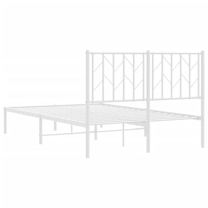 Bedframe Metaal 120 x 190 cm Wit met hoofdbord