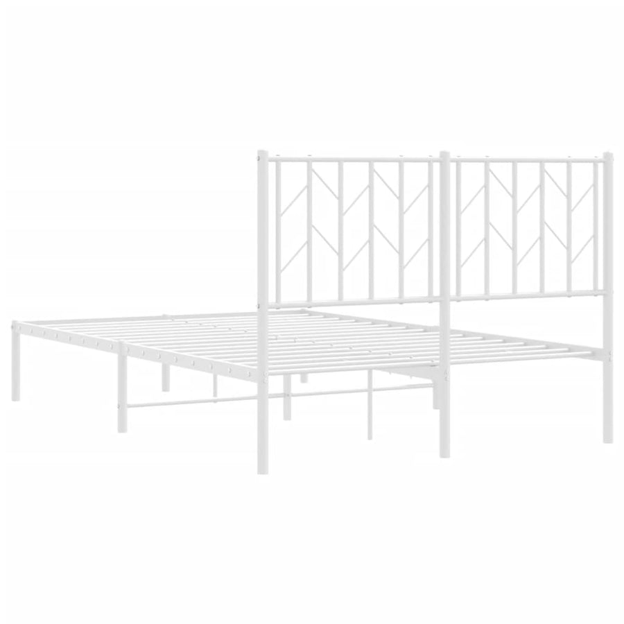 Bedframe Metaal 120 x 190 cm Wit met hoofdbord