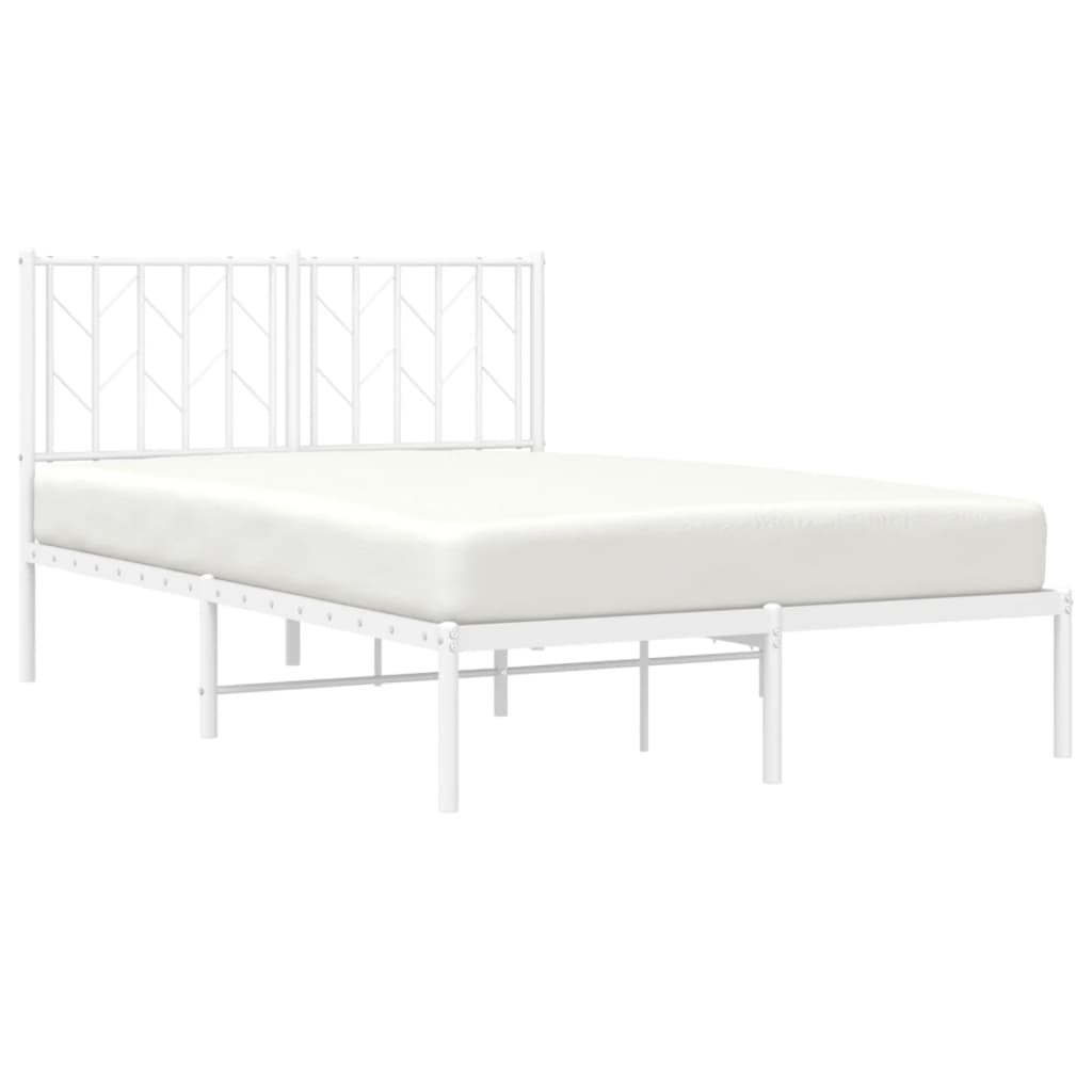 Bedframe Metaal 120 x 200 cm Wit met hoofdbord