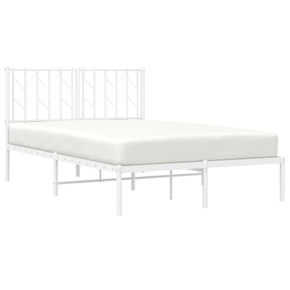 Bedframe Metaal 120 x 200 cm Wit met hoofdbord