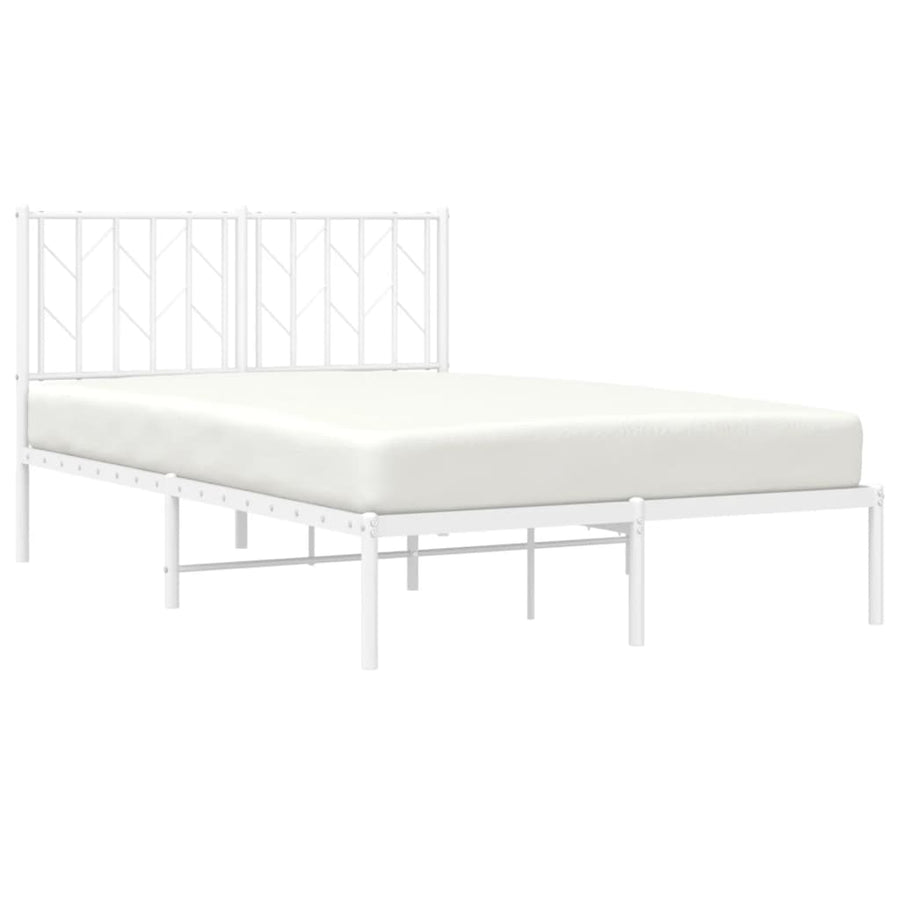Bedframe Metaal 120 x 200 cm Wit met hoofdbord
