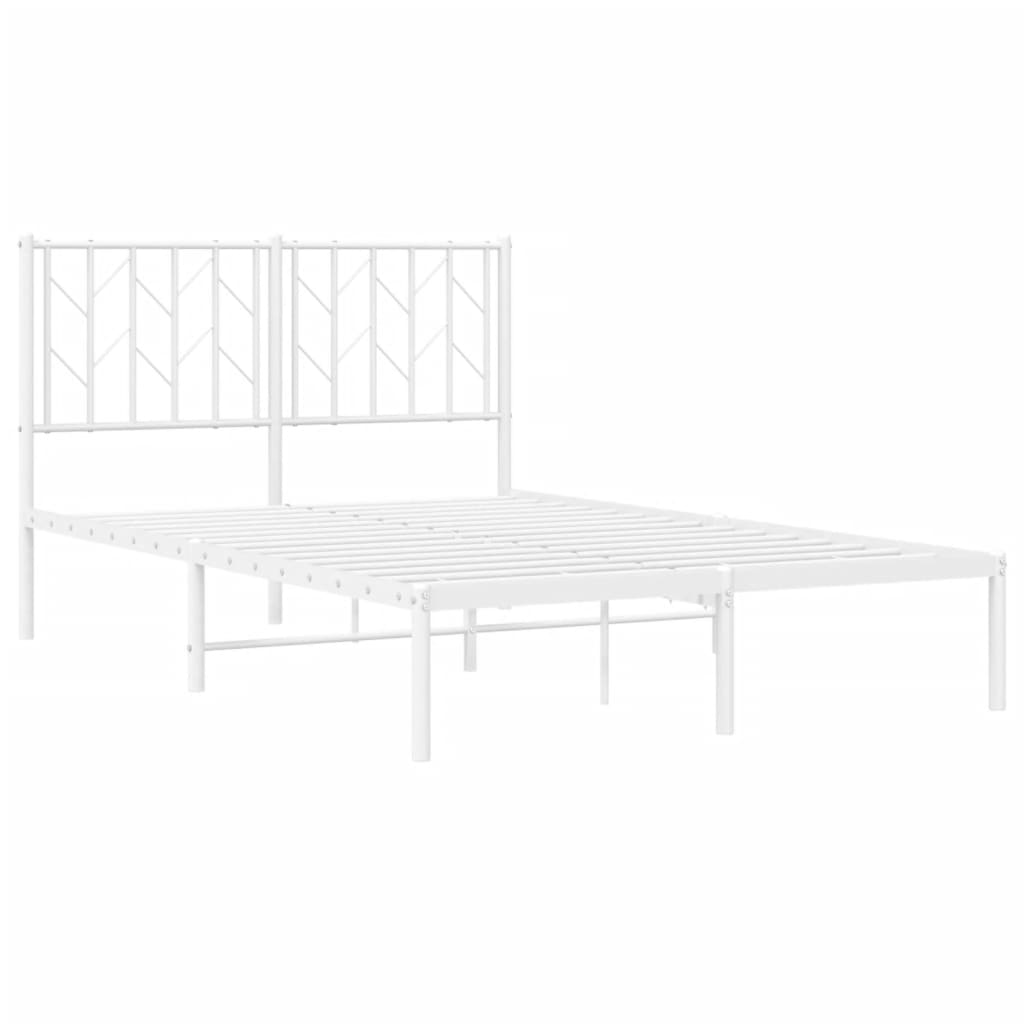 Bedframe Metaal 120 x 200 cm Wit met hoofdbord