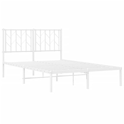 Bedframe Metaal 120 x 200 cm Wit met hoofdbord