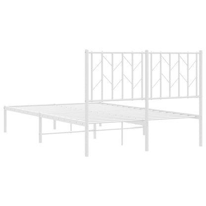 Bedframe Metaal 120 x 200 cm Wit met hoofdbord