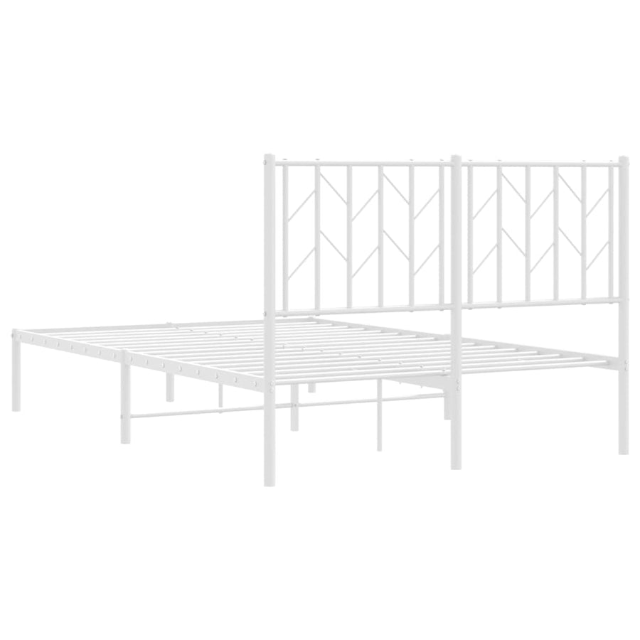 Bedframe Metaal 120 x 200 cm Wit met hoofdbord
