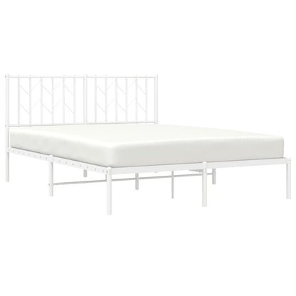 Bedframe Metaal 140 x 190 cm Wit met hoofdbord